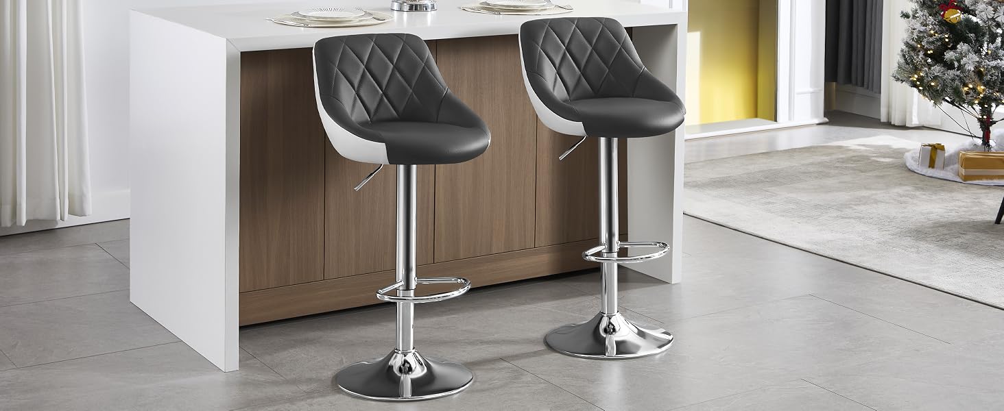 a pair of bar stools in a kitchen