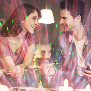 Iluminación cálida y romántica