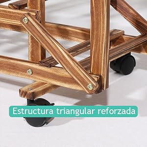 estanteria macetas madera