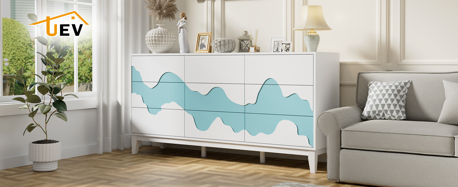 credenza a 9 cassetti di design unico