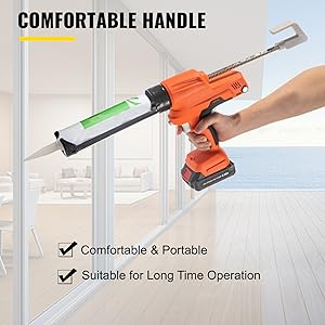 VEVOR Pistolet A Cartouche 6500 N Pistolet A Mastic Sans Fil Pistolet A Cartouche Mecanique 300 ML En Fer Vitesse Controlable Pour Verres Ceramiques Produits Sanitaires Appareils Electriques Toilette 20 Pistolet Ă cartouche Silicone