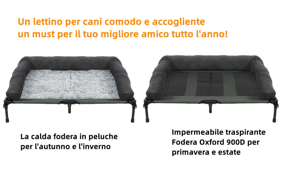 BingoPaw Brandina Cani Taglia Grande: Lettino Brandine Cuccia Letto Sdraietta Branda Sdraio interno 