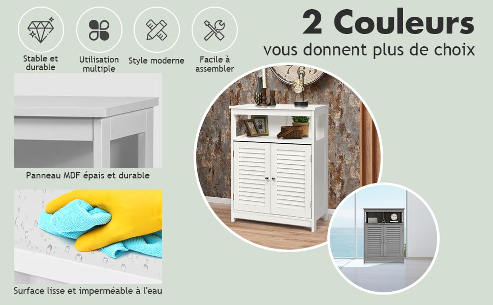 Meuble Salle De Bain/Rangement De Salle De Bain-2 Portes Persiennes-Etagère Réglable-Dispostif Anti-basculement-60x30,5x80cm Blanc -Songmics Soldes Magasin AAHKMJXYDAFdJAOAIMEbOAchlkWZ0oakZn uVZ0mPidMNbILvCvspZ4oG3fPgIqc1P26RdPiG8KHKUtblW5 ULKvLD1OHzwX