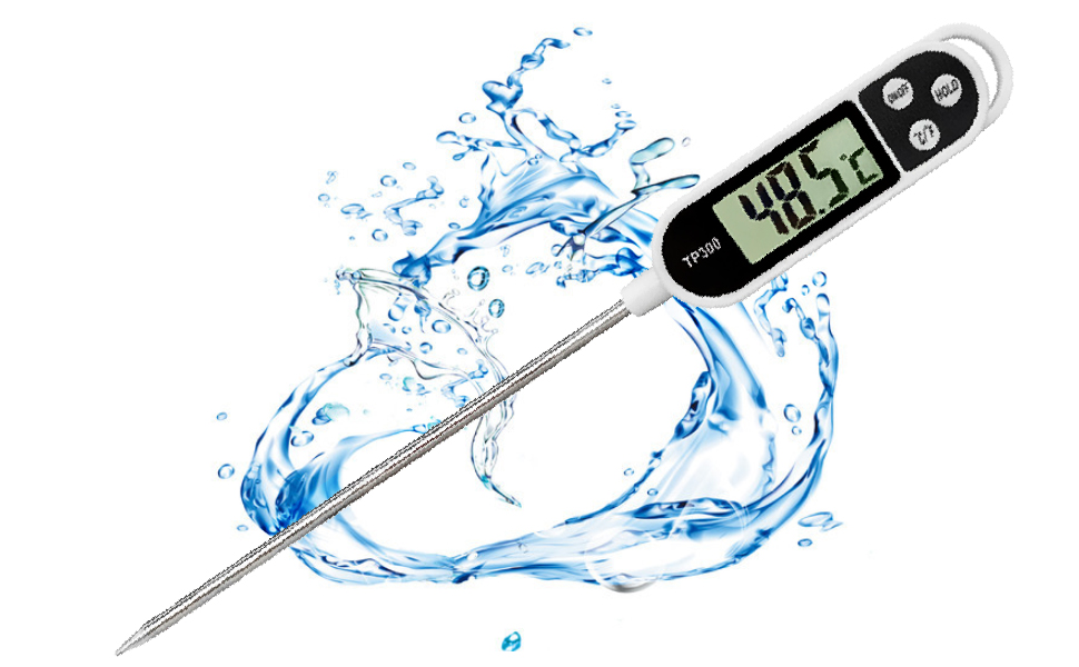 un thermomètre numérique avec gouttes d'eau