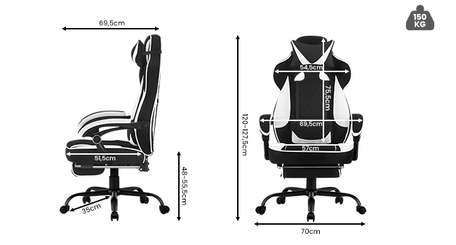 WOLTU Silla Gaming Ergonómica, Silla de Oficina Giratoria con Reposabrazos y Soporte Lumbar
