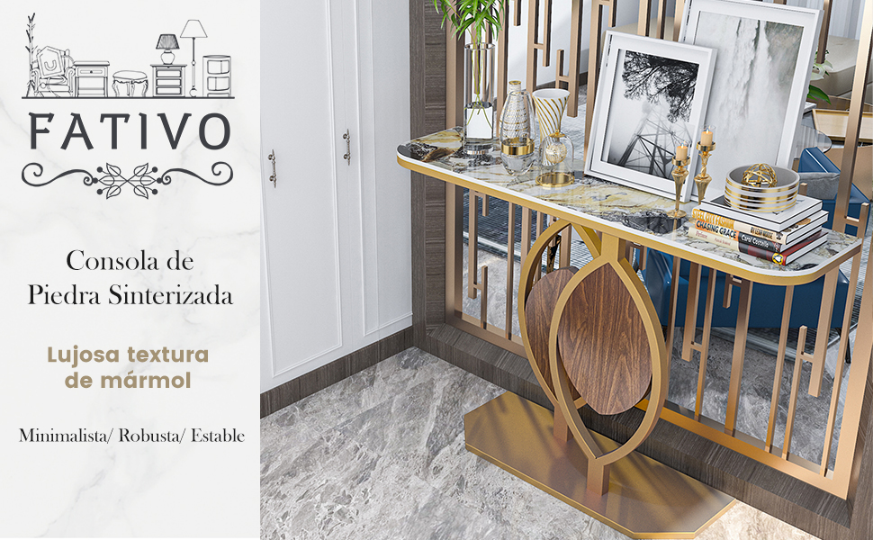mesa consola marmol