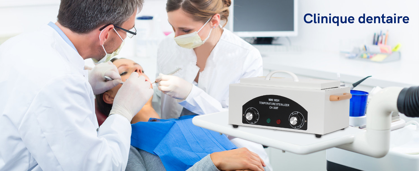 un dentiste et un patient avec un appareil sur la table