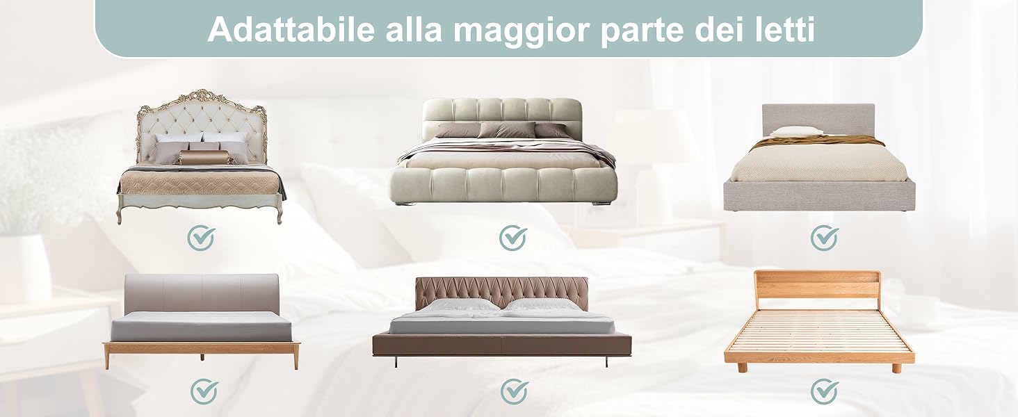 Sponda Letto Bambini WOLTU - 180 Cm, Regolabile 69-87 Cm, Grigio Chiaro, Anticaduta, Traspirante - Foto 8