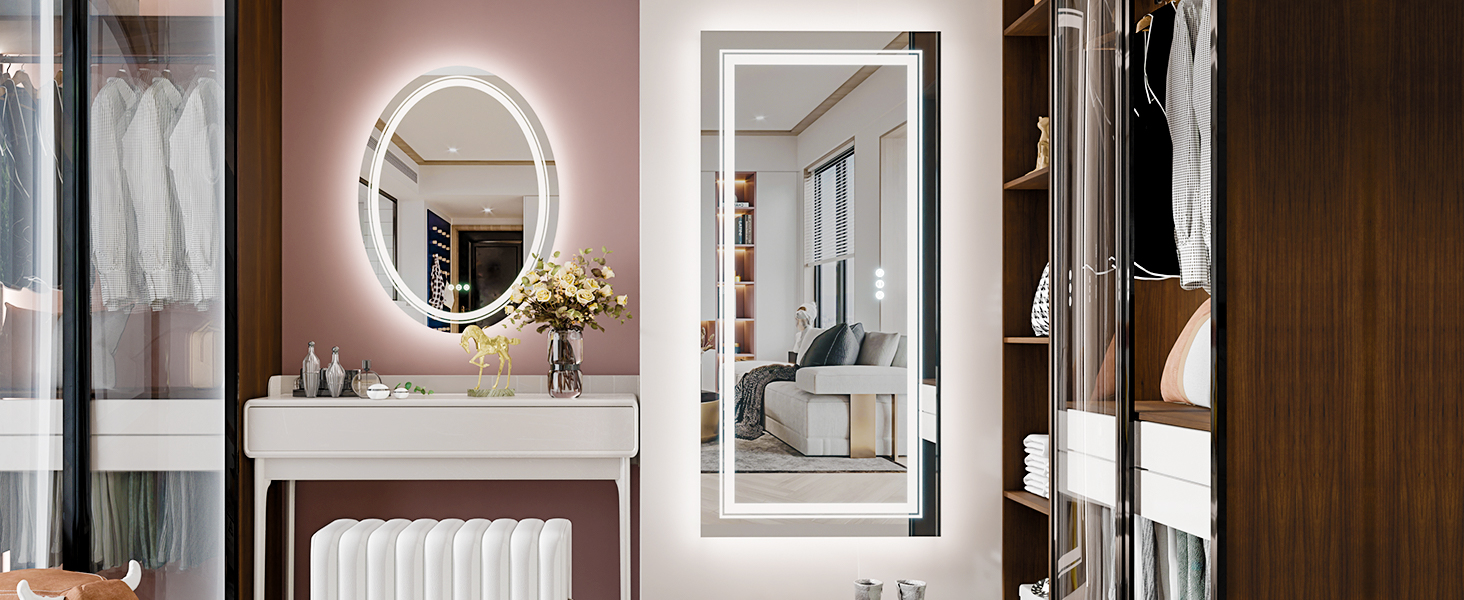 LUVODI Grande Specchio da Bagno con LED luce da parete