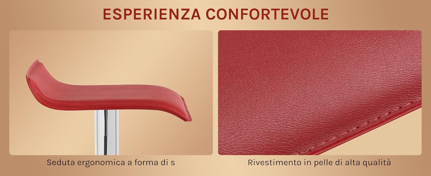 Pannello dimostrativo del prodotto che mostra un campione di forma curva rossa e superficie strutturata, con il testo italiano «Esperienza