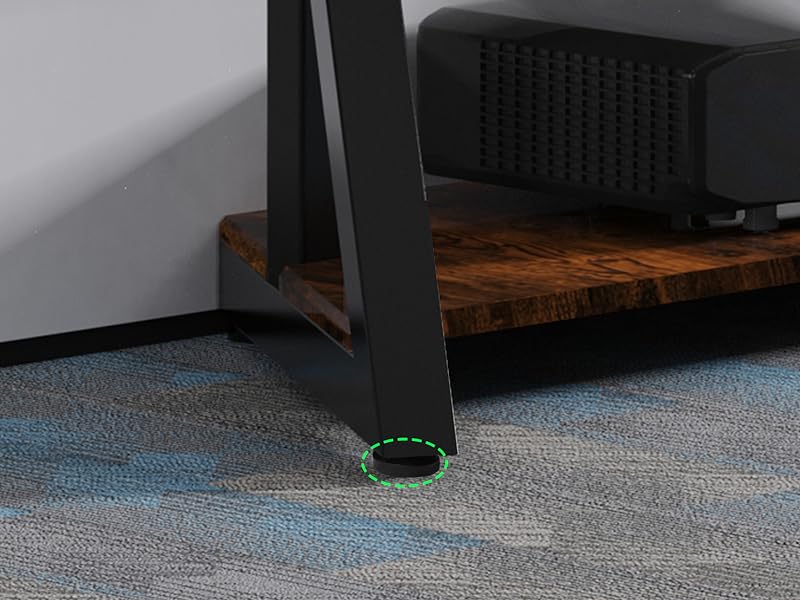 UNHO Porta TV da Terra Supporto TV da Pavimento Mobile Ripiani Legno