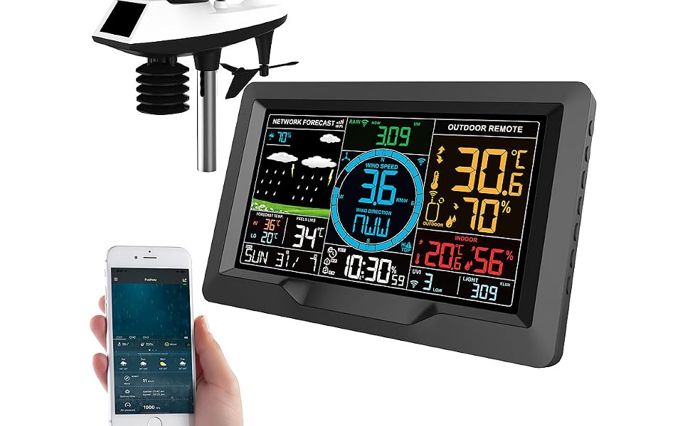 NX6396 WiFi-Regenmesser Digital Wetterstation mit Wetterstationen-Wettervorhersagebildschirm