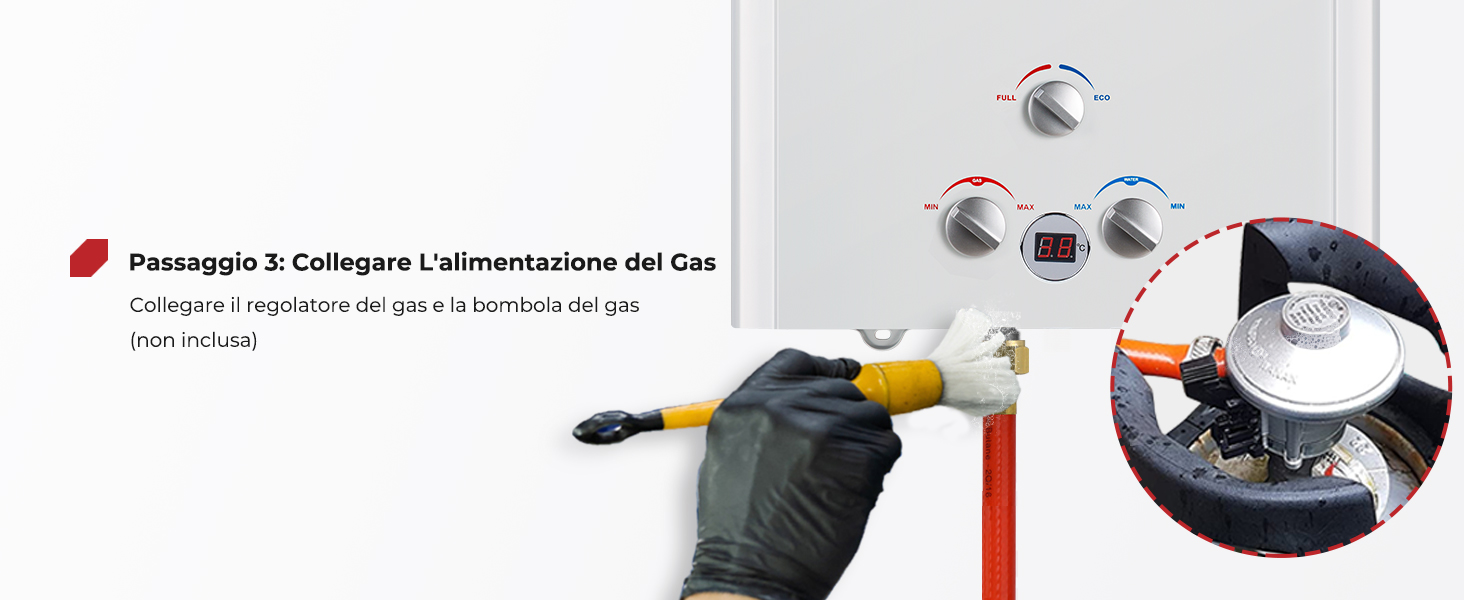 Collegamento del gas