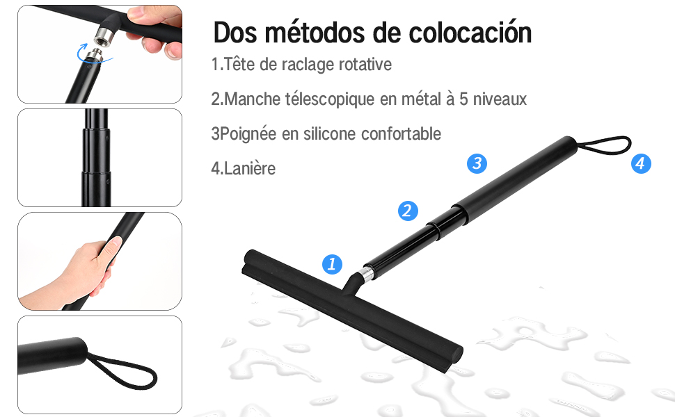 con testa rotante, impugnatura in silicone e cordino. Sono disponibili diversi metodi di fissaggio: clip, magnete e utilizzo manuale.