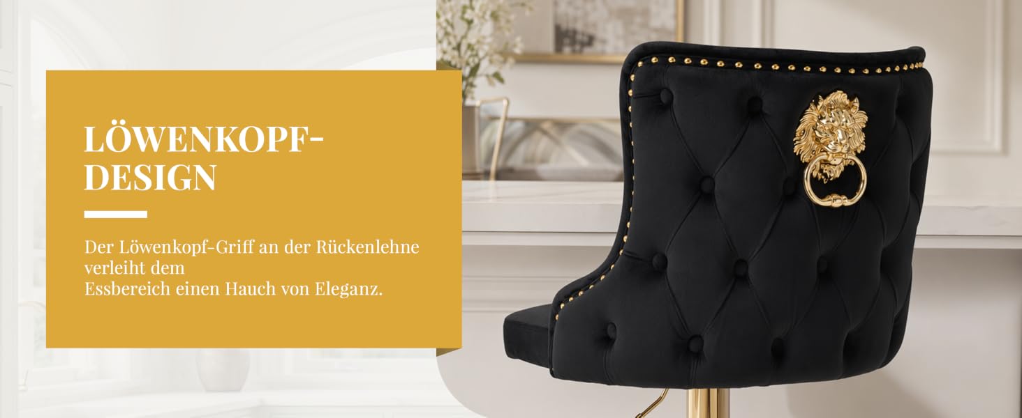 Text lautet „LORD SNOPS DESIGNS“ mit Produktbeschreibung. Schwarzer Stoffartikel mit goldenem kreisförmigem Emblem auf weißer Oberfläche neben einer senffarbenen Informationstafel.