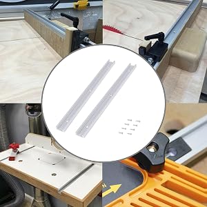 2pcs Traccia T-Slot in aluminum length of 400 mm with self-threaded wooden utensils