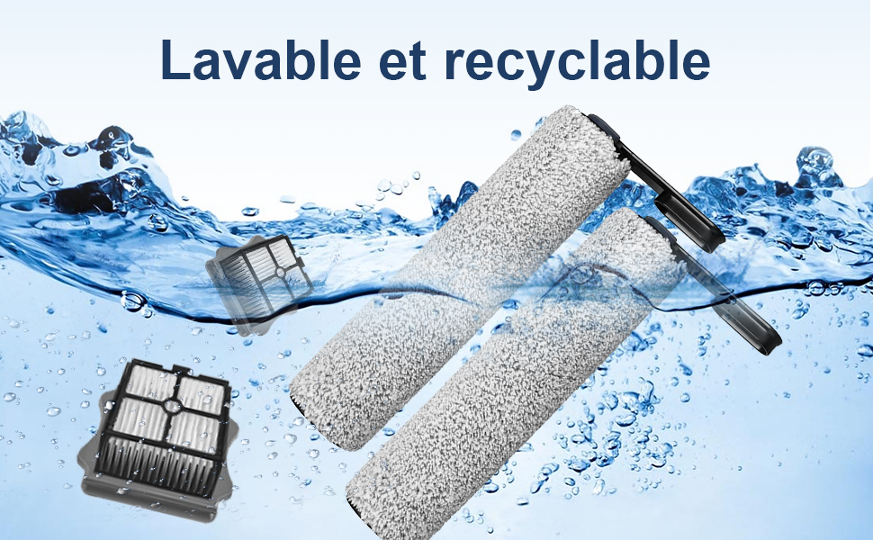 Fixbetter Rouleau de brosse de rechange et Filtre HEPA pour Tineco Floor One S5 / Floor One S5 Pro