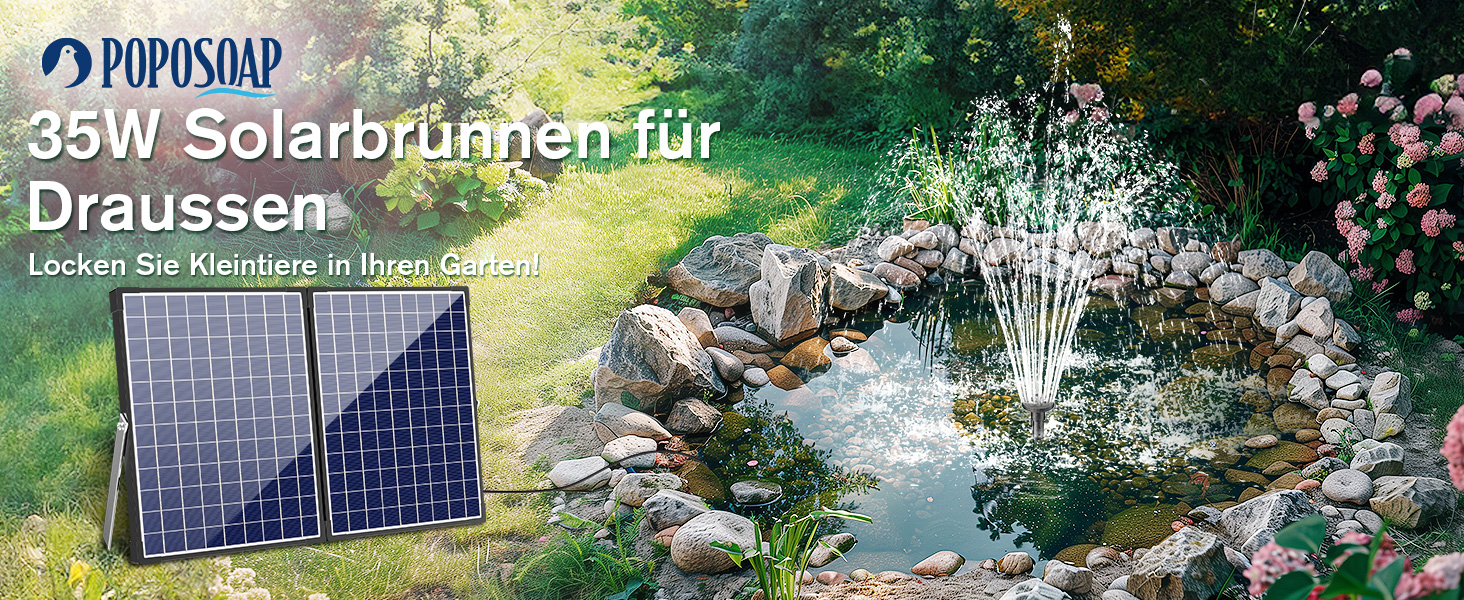 POPOSOAP Solar Teichpumpe 35W