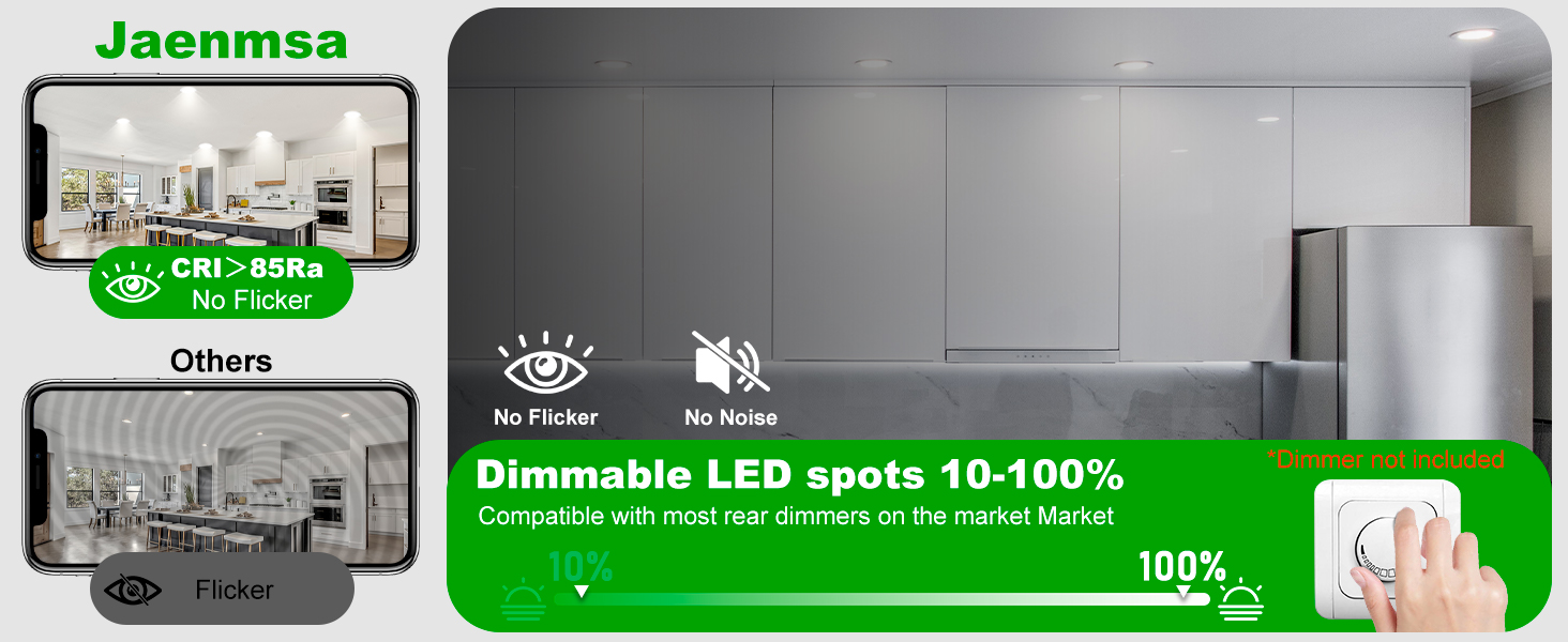 Projecteurs LED encastrés Jaenma pour plaques de plâtre 230V, 7W 400LM
