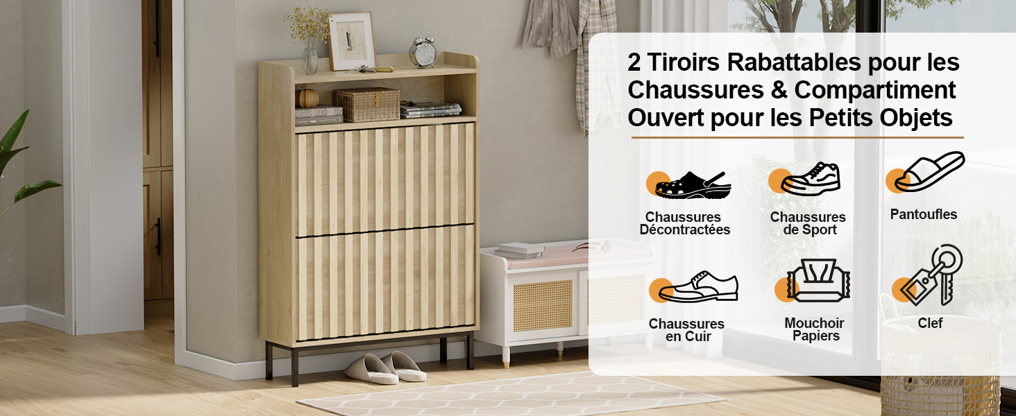 Le texte montre « 2 étapes fondation pour se chausser », suivi de 6 icônes pédagogiques illustrant les étapes à suivre pour ajuster les chaussures.