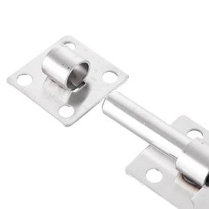 Technical product images showing various angles of metal mounting brackets or hardware components in silver finish.