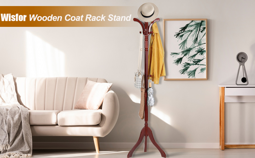 Support de porte-manteau en bois