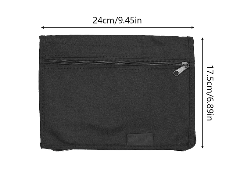 Technical diagram showing measurements of a black rectangular item: '24cm/9.45in' width and '5cm/1.97in' height.