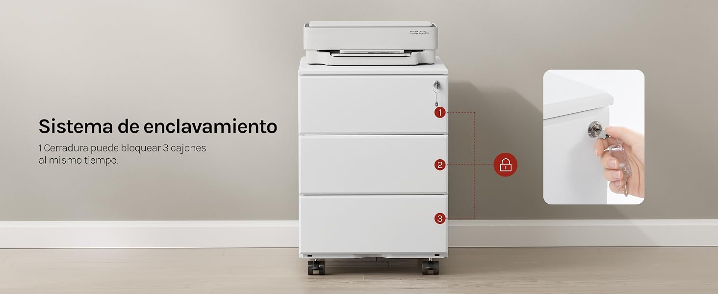 con varias bandejas de papel. El panel de pared adyacente muestra la pulsación manual de un botón, lo que sugiere una función de operación sin contacto. Texto en español visible.