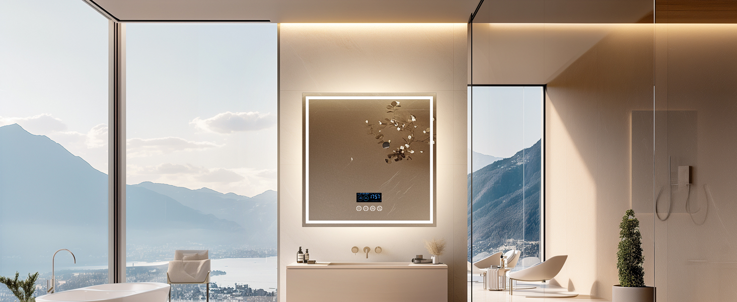 specchio Bagno con Luce Specchio Bagno LED con Bluetooth 3 Temperature Colore Dimmerabile 