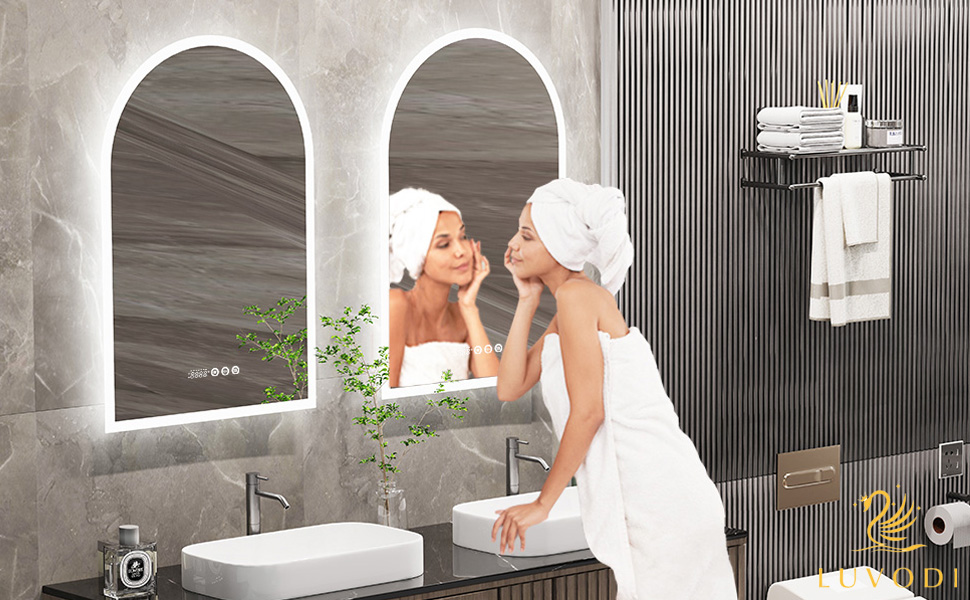 LUVODI MIROIR SALLE DE BAIN LED OVALE MURAL