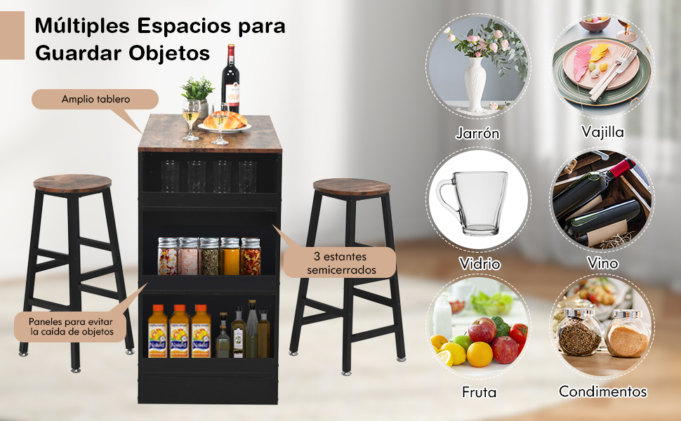 Juego de Mesa de Bar de 3 Piezas