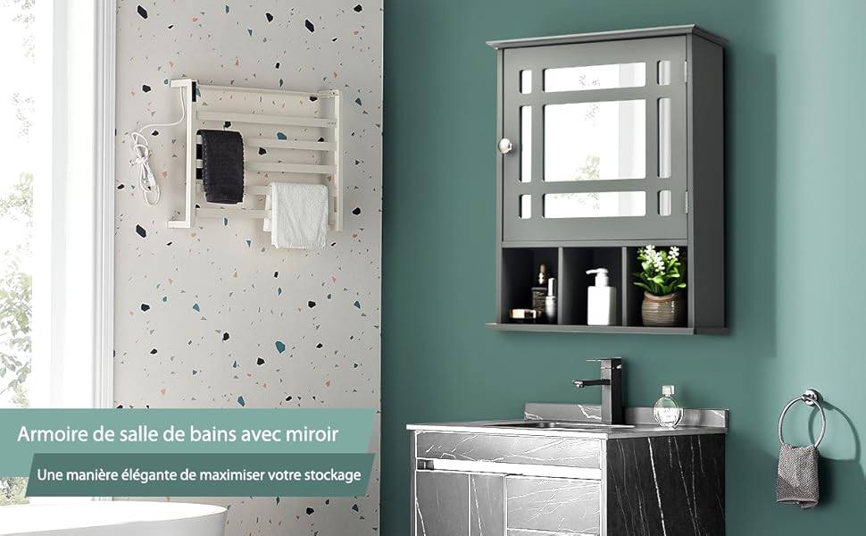 COSTWAY Armoire De Salle De Bain Murale Avec Miroir Impérméable Fait En MDF Avec 2 Etagères Réglables Et 3 Compartiments Gris -Songmics Soldes Magasin AAHKMJXYDAFdJAOAIMEbOAchlkWZ0oakZn uVZ0mPidMNbILvCvspZ4oG3fPgIqc1P26RdPiG8KHKUtblW5 ULKvLD1OHzwX