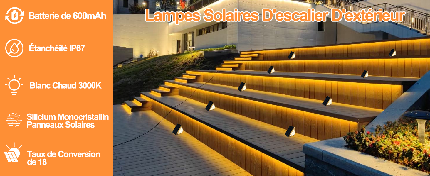 Lampes Solaires D'escalier D'extérieur