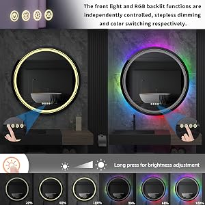 LUVODI MIRROIR SALLE DE BAIN MURAL LED ROND 