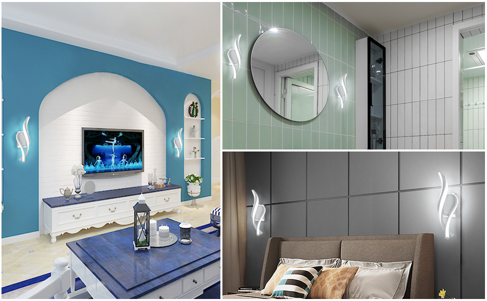 Applique LED Da Parete Goeco 20W - Luce Bianca Fredda 6500K, Design Moderno, Per Interni - Foto 5