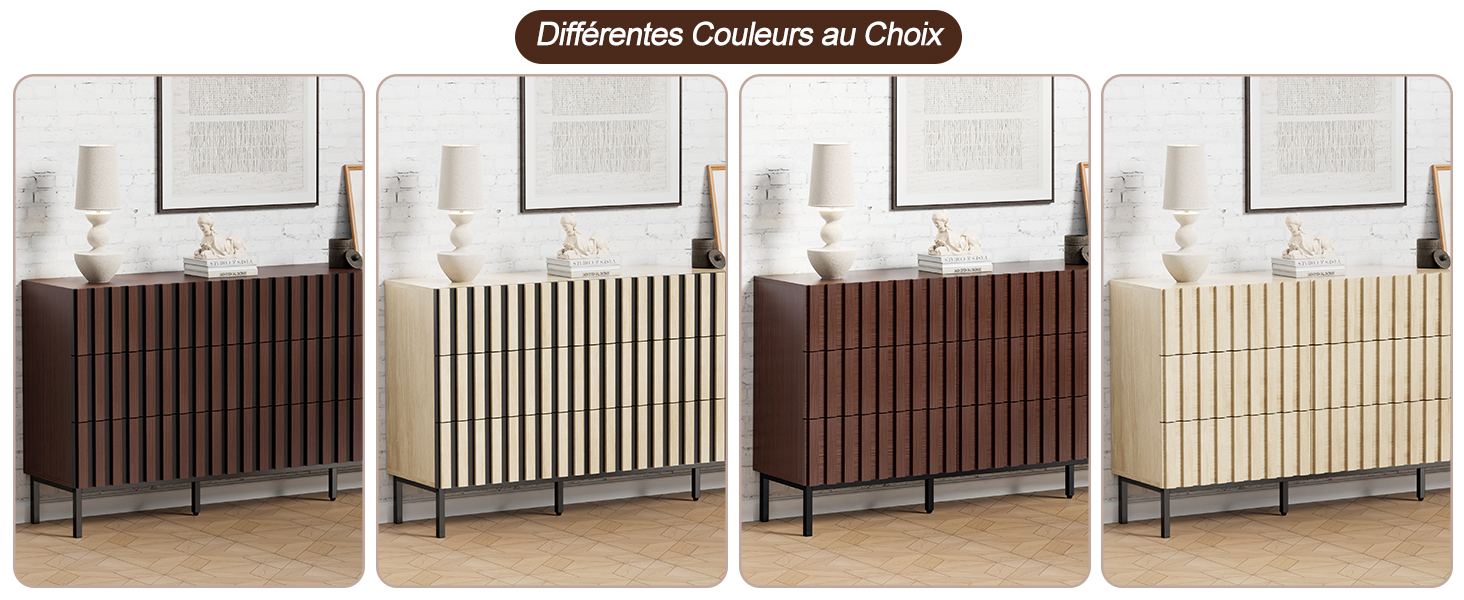 Le texte indique « Roulettes en bois dur avec serrure ». Quatre cadres de berceau verticaux en bois présentés dans différentes finitions teintées : brun foncé, brun moyen, lumière naturelle et structure en bois de couleur crème.