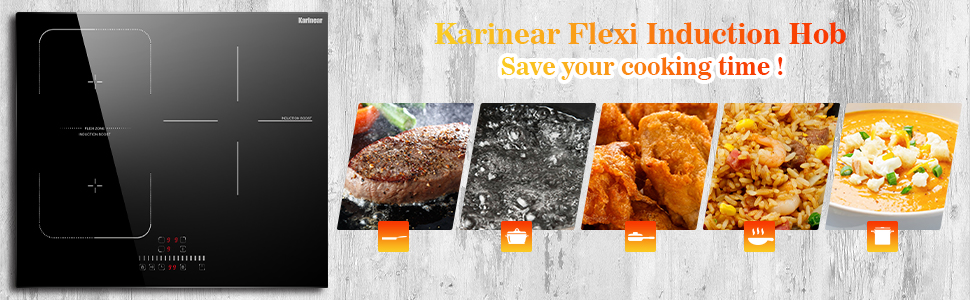 3 zones induction hob