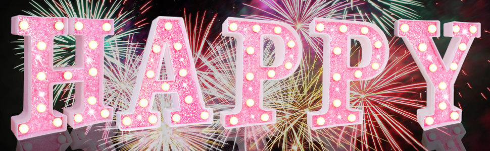 Pink LED Letters