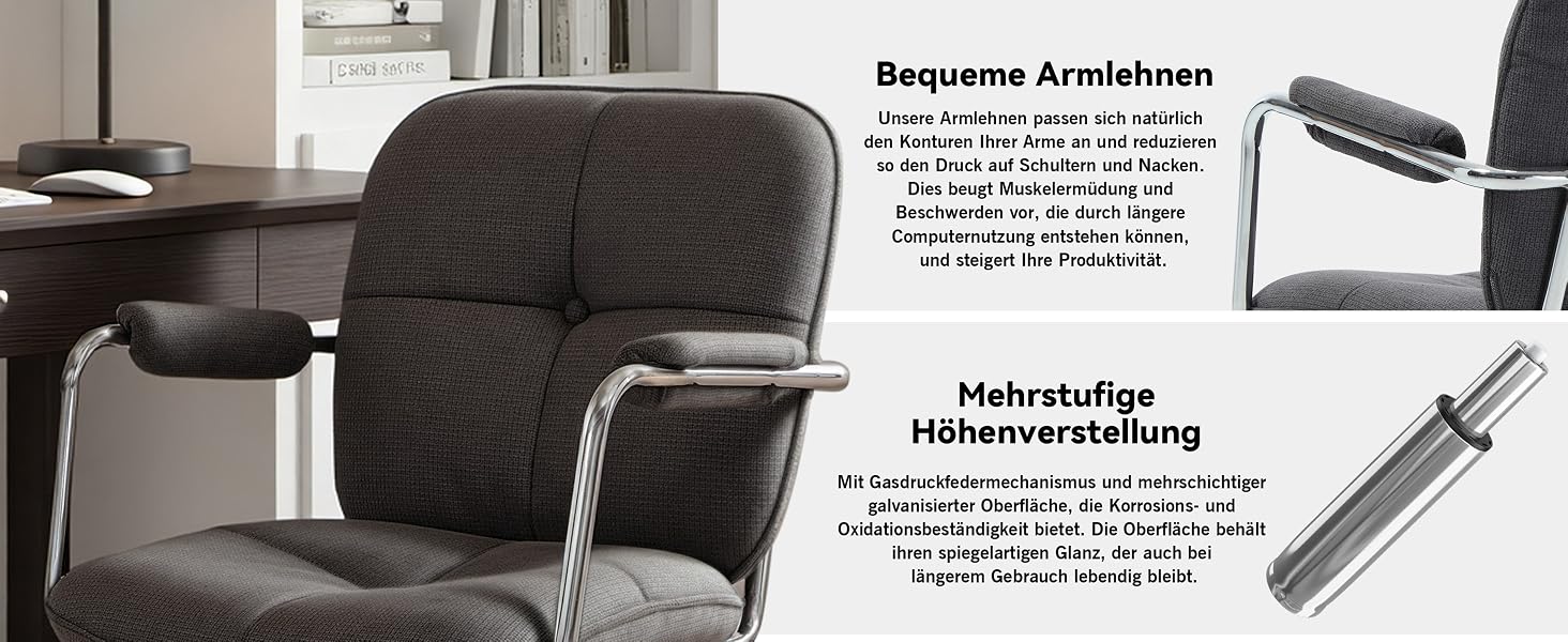 Der Text lautet „Response &amp; ruhelagen höhenverstellung“. Zusammengesetztes Bild, das graue Polstermöbel mit mechanischen Komponenten zeigt, die verstellbare Positionen und Höheneinstellungen aufweisen.