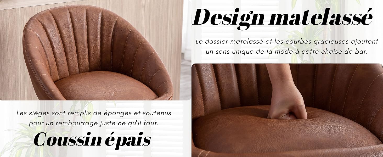 chaise bar cuir