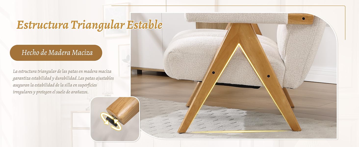 El texto dice «Extracción del triángulo público». Imágenes que muestran muebles de madera o elementos estructurales con diseños triangulares.