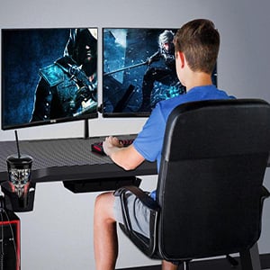 Scrivanie Gamer Postazione Gaming 100x60cm Scrivania Gaming con Led RGB  Gaming Table Desk Scrivania PC Gaming