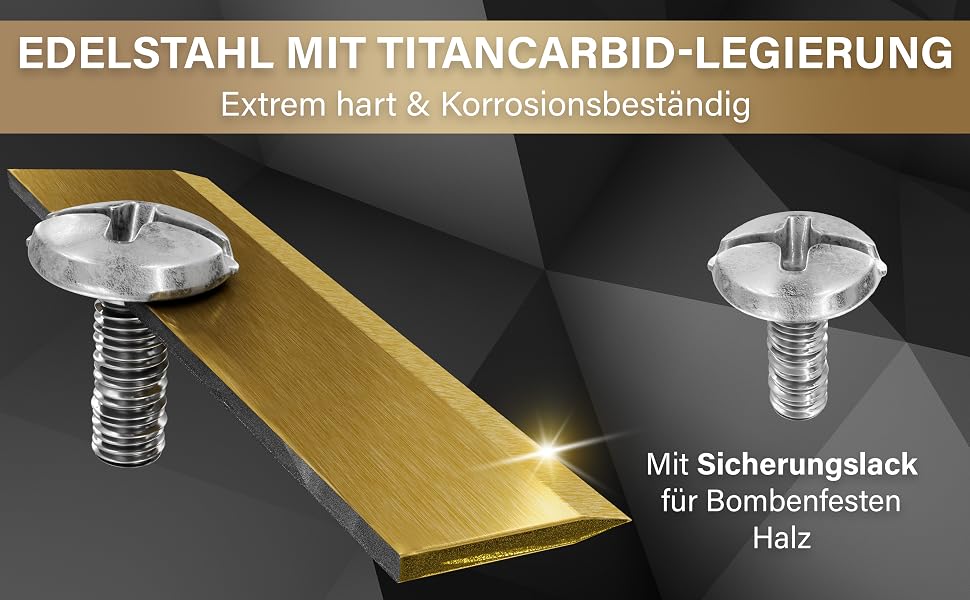 Edelstahlkern mit Titancarbid-Legierung - Schrauben mit Sicherheitslack