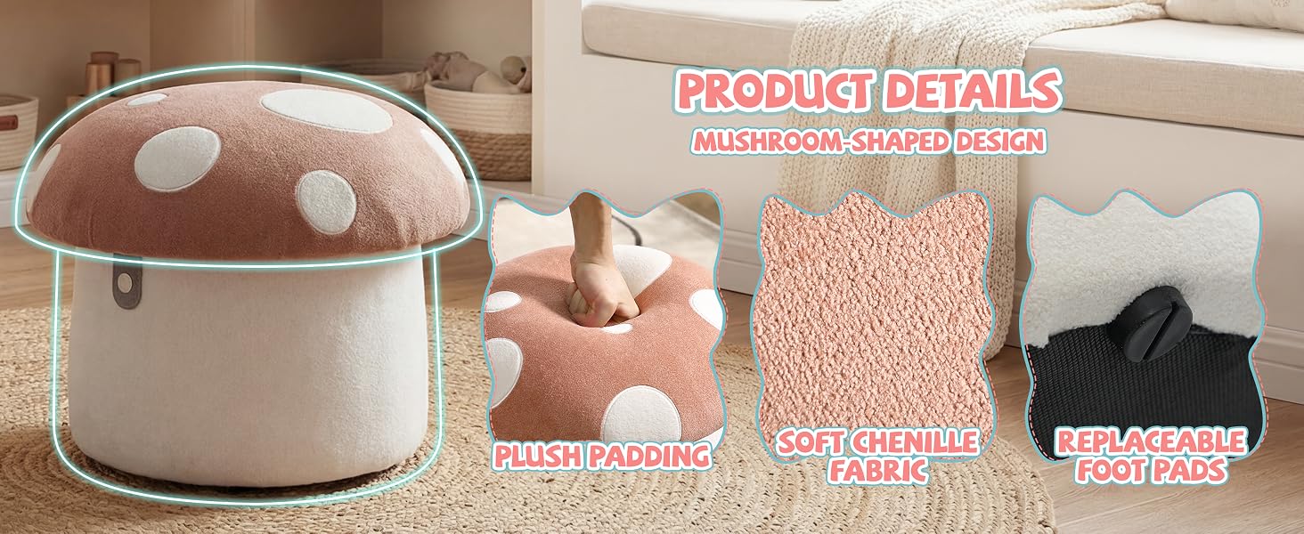 Text reads 'PRODUCT DETAILS' with four panel layout showing: rose-gold humidifier with dome lid, white humidifier diffuser head, pink textured towel, black essential oil bottle. Demonstrates components and accessories.
