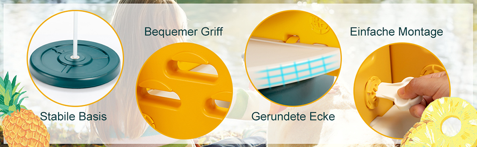 Kinder Spielzeugregal drehbar Kinderzimmerregal Aufbewahrungsboxen Ananasform 3 Ebenen