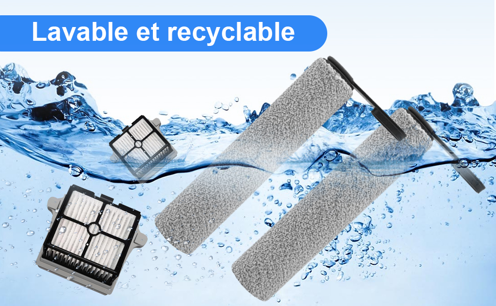 Rodillo de cepillo de repuesto Fixbetter y filtro HEPA para Tineco Floor One S7 Pro/Floor One S6