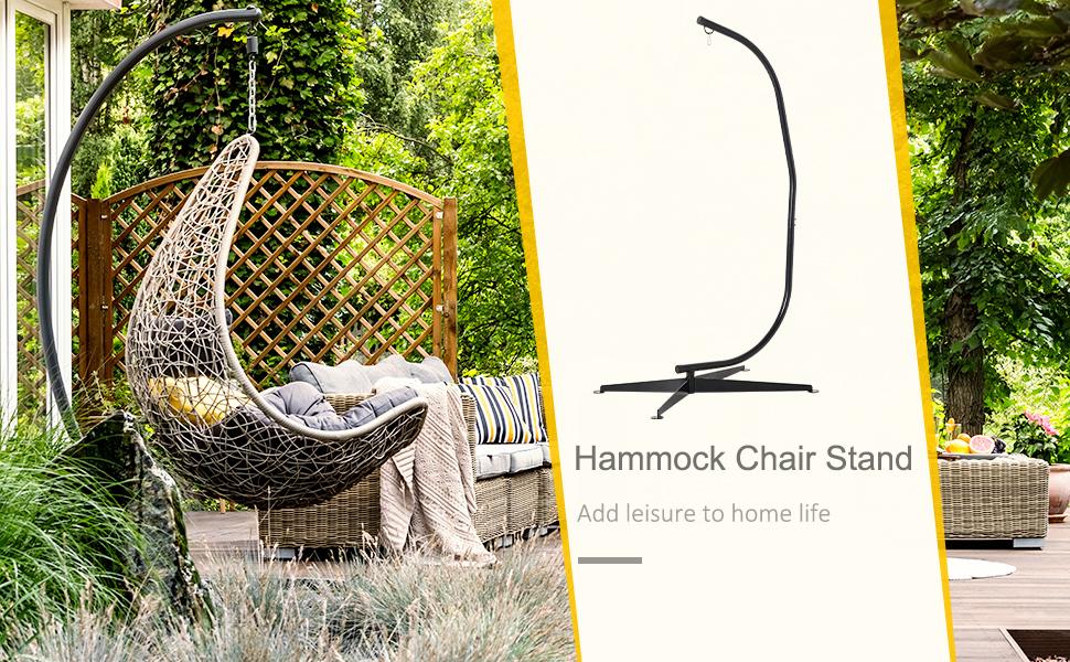 Outsunny Hammock Chair Stand Only Heavy Duty Metal C-Stand Indoor Or Outdoor -Outdoor Furniture Store AAHKMJXYDAFdJAOAIMEbOAchlkWZ0oakZn uVZ0mPidMNbILvCvspZ4oG3fPgIqc1P26RdPiG8KHKUtblW5 ULKvLD1OHzwX