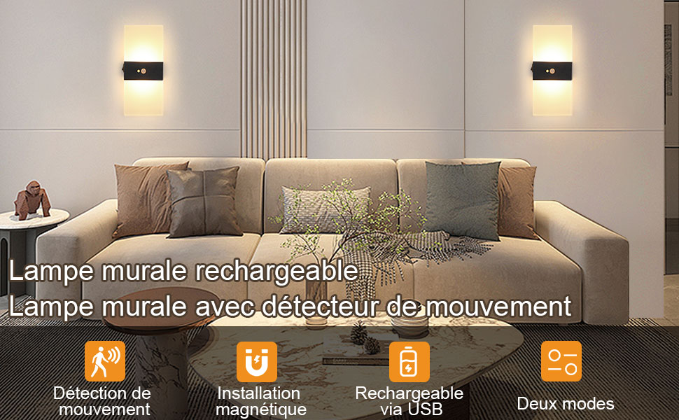 Lámpara de pared recargable
