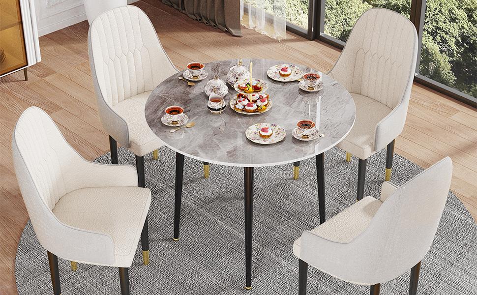 Tavolo Pranzo in Marmo RotondoTavolo Cucina Bianco elegante Tondo 80x80cm Tavolo da Pranzo Moderno