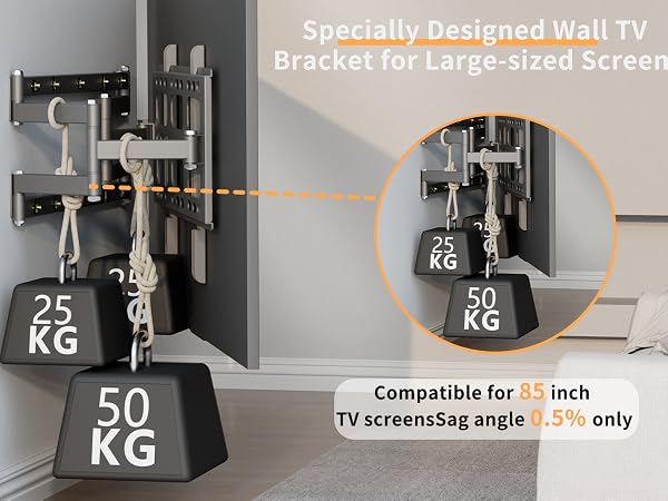 supporto TV da parete estendibile inclinabile  staffa tv 55 50 pollici samsung braccio tv